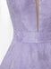 A-Line Floor-Length Lilac Printed Prom Dress, Simple Long Evening Dresses INJ12