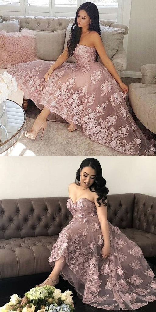 Princess A-Line Sweetheart Blush Homecoming Dress with Lace Appliques INC36
