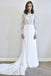 Ivory Long Sleeves A Line Wedding Dresses Chiffon Detachable Bridal Dress INP78