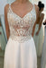 Ivory Chiffon See Through A Line V Neck Prom Dress With Beading INS83