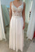 Ivory Chiffon See Through A Line V Neck Prom Dress With Beading INS83