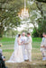 Elegant Sweetheart A Line Blush Wedding Dress with White Lace IN555