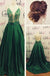 Deep V Sexy Prom Dress Green Beautiful Long Lace Prom Dress For Woman IN124