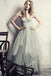 Modest Gray A-line Sweetheart Floor-length Sleeveless Tulle Prom Dress IN673