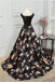 Stylish A Line Long Floral Printed Prom Dress,Formal Evening Dress IN831