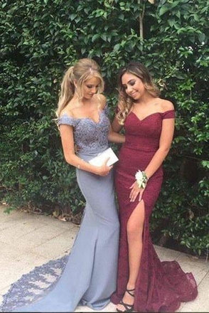 Sexy Prom Dress,Mermaid prom dress,Off the Shoulder prom dress,long Prom Gown,Lace prom dress