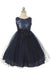 Ball Gown Round Sleeveless Tulle Flower Long Flower Girl Dress IN704