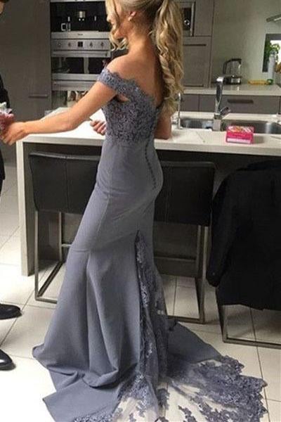 Sexy Mermaid Off the Shoulder Long Prom Dress With Lace IN685