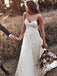 Backless Straps Long A-line Lace Simple Bridal Gown Wedding Dresses INM79