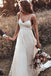 Backless Straps Long A-line Lace Simple Bridal Gown Wedding Dresses INM79