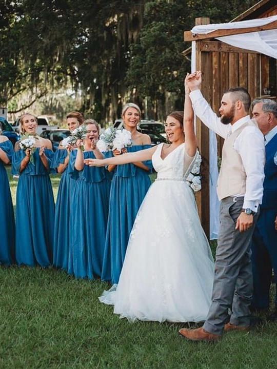 Off the Shoulder Burgundy Bridesmaid Dresses Cheap Long Bridesmaid Dress INO23