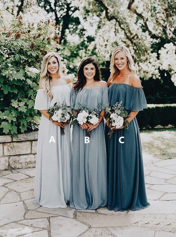 Off the Shoulder Burgundy Bridesmaid Dresses Cheap Long Bridesmaid Dress INO23