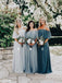 Off the Shoulder Burgundy Bridesmaid Dresses Cheap Long Bridesmaid Dress INO23