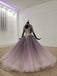 Sparkly Ball Gown Half Sleeves Ombre Quinceanera Dress with Flowers INS90
