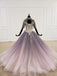 Sparkly Ball Gown Half Sleeves Ombre Quinceanera Dress with Flowers INS90