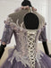 Sparkly Ball Gown Half Sleeves Ombre Quinceanera Dress with Flowers INS90