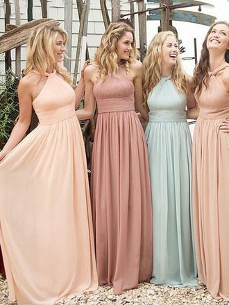 Beautiful Long Chiffon A Line Cheap Bridesmaid Dresses stunning for Weddings IN111