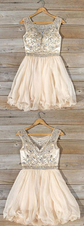 Cute Chiffon A Line Sleeveless Homecoming Dresses With Beading,Short Prom Dresses IN338