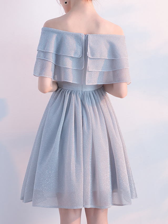 Elegant Short Off Shoulder Chiffon Homecoming Dresses,Cocktail Party Dresses IN469