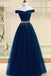 Burgundy A Line Off the Shoulder Beads Long Prom Dress INI52
