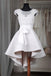Cute Cap Sleeve Short Off White High Low Juniors Homecoming Dresses IND68