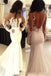 Beautiful Long Sleeves See Through Mermaid Lace Appliques Wedding Dresses With Trailing IND53