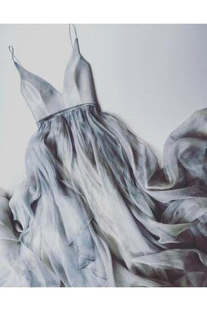 Sexy A Line Straps Gray Prom Dresses,Custom Long Evening Dress IN656