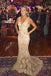 Elegant Mermaid Lace Appliques Long V Neck Prom Dress INE13