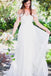 Popular Off the Shoulder Long A-line Ivory Chiffon Sexy Beach Wedding Dresses IN796