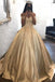 Off the Shoulder Appliques Ball Gown Cheap Prom Dresses INH95