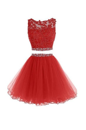 Two Pieces Prom Dresses,2 Pieces Homecoming Dresses,Tulle Homecoming Dresses,Short Prom Dresses,Appliques Prom Dresses,Beading Prom Dresses,Graduation Dresses,Sweet 16 Dresses,Homecoming Dresses Stunning