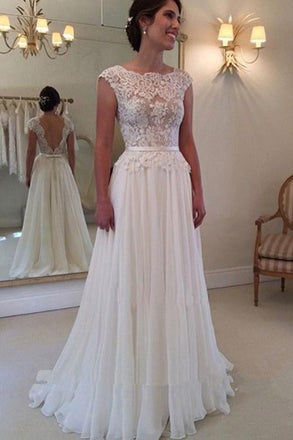 Lace Wedding Dress,White Wedding Dresses,A-line Wedding Dress,Cheap Wedding Dresses,Cap Sleeves Wedding Dresses,Tulle Wedding Dresses,Sexy Bridal Dress,Long Bridal Dresses