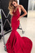 Spaghetti Strap V Neck Lace Long Mermaid Prom Dress INL45