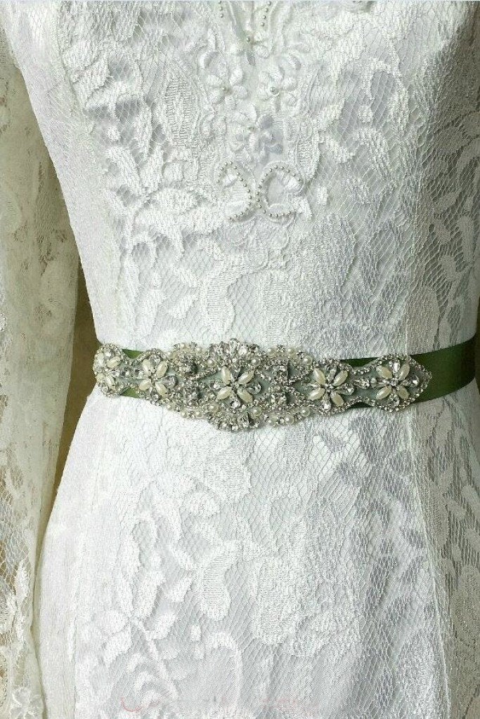 Rhinestone Wedding Sash Beading Applique Bridal Dress Belt BS13