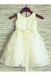Ivory A-line Scoop Lace Sleeveless Floor-Length Beading Flower Girl Dresses IN717