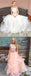 Two Piece Long Beading Long Tulle Prom Dress,A Line Evening Dresses INB21