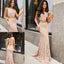 Two Piece Mermaid Lace Sweep Train Sleeveless Prom Dress,Long Party Dress INB28
