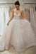 A-Line Sweetheart Ivory Lace Sparklely Wedding Dresses with Sequins INR16