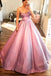 Unique Pink Sweetheart Modest Ball Gown Prom Dress With Beading INF65