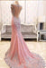 Luxury Mermaid Backless Pink Fashion Prom Dress,Sexy Party Dress,Formal Evening Dress IN617