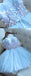 A-Line Sweetheart Short Blue Tulle Homecoming Dress with Appliques IND12