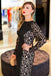 Black Lace Bateau Sheath Long Backless Plus Size Prom Dress IN661
