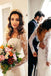 Sexy Mermaid Long Sleeves V Neck White Lace Backless Wedding Dress IN567