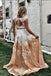 Pretty Two Piece Cap Sleeves A Line Lace Appliques Prom Dresses ING39