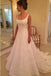 Elegant A Line Appliques Scoop Long Wedding Dresses INE93