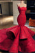 Charming Mermaid Red Long Beading Prom Dress, Evening Dresses INE61