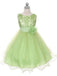 Ball Gown Round Sleeveless Tulle Flower Long Flower Girl Dress IN704