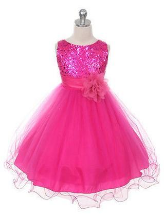 Ball Gown Round Sleeveless Tulle Flower Long Flower Girl Dress IN704