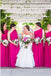 A-Line One-Shoulder Floor-Length Fuchsia Chiffon Bridesmaid Dress INS38