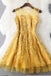 Fashion Homecoming Dresses,Gold Homecoming Dresses,A Line Homecoming Dress,Short Prom Dress,Appliques Homecoming Dresses